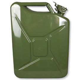 Jerrycan, grøn metal, 20 ltr.