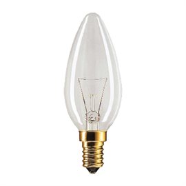 Kertepære, 230 volt - E14 (Klart glas) (25 Watt)